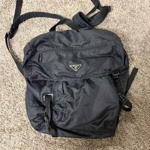 Prada Men's Charcoal Backpack